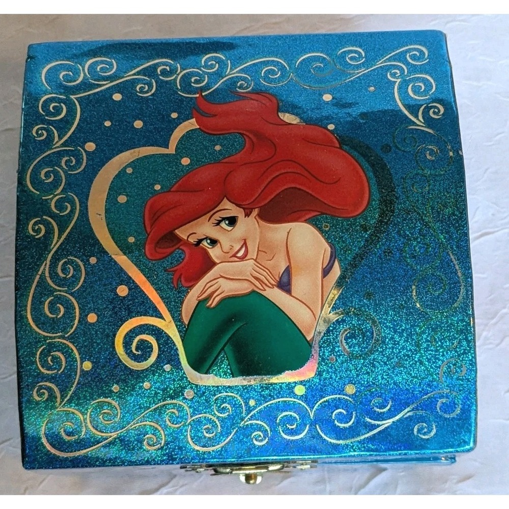 Vtg 80s Little Mermaid Musical Jewelry Box Disney Parks Ariel Under The Sea 1988 - Picture 7 of 16